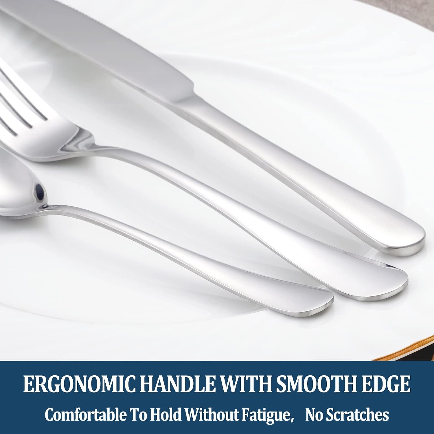 61j3dqUJ+jL._AC_SL1500_ Dinner Forks,Set of 16 Top Food Grade Stainless Steel Silverware Forks,Table Forks,Flatware Forks,8 Inches,Mirror Finish & Dishwasher Safe,Use for Home,Kitchen or Restaurant – Image 6