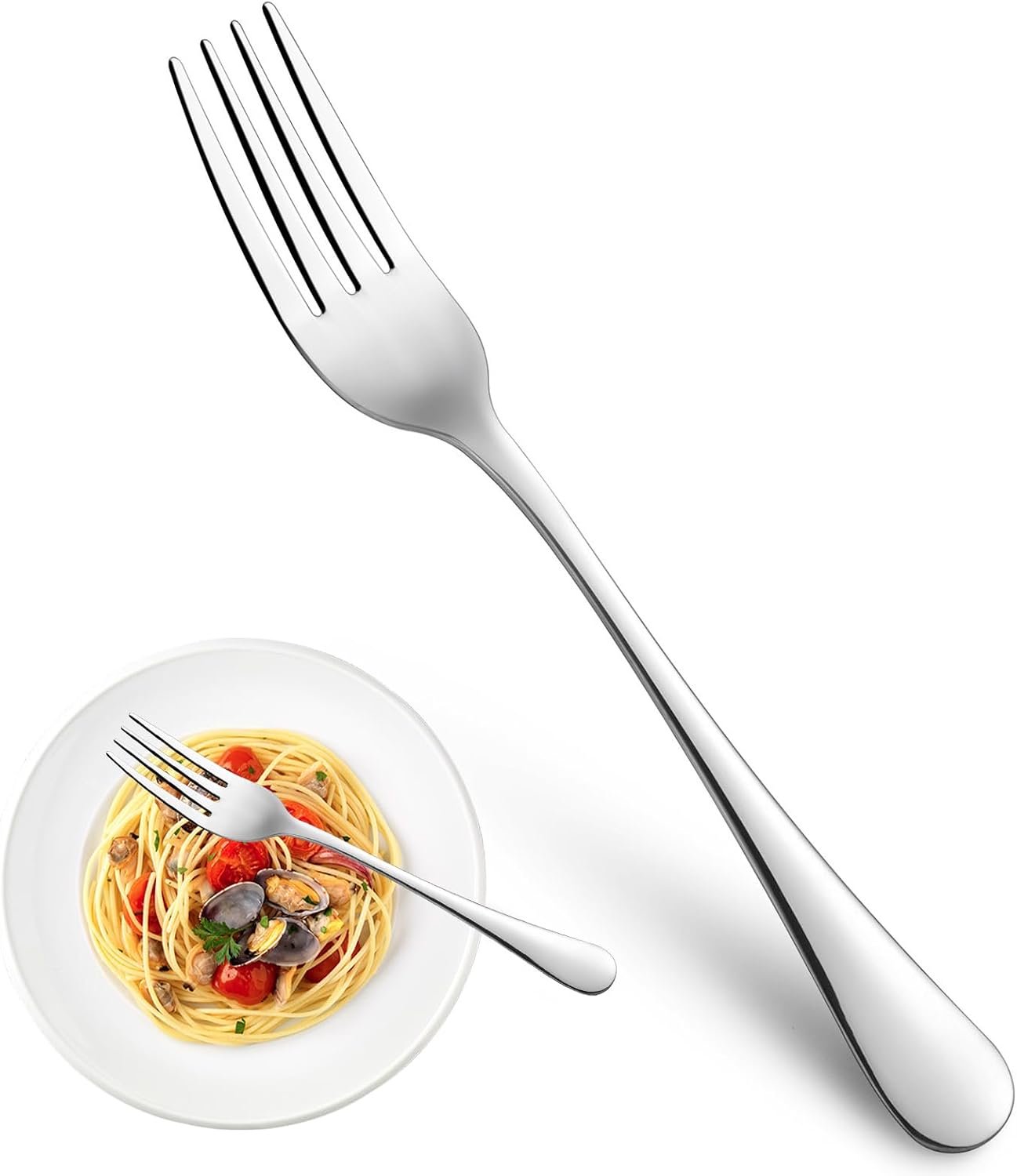 61u87gpyolL._AC_SL1500_ Dinner Forks,Set of 16 Top Food Grade Stainless Steel Silverware Forks,Table Forks,Flatware Forks,8 Inches,Mirror Finish & Dishwasher Safe,Use for Home,Kitchen or Restaurant