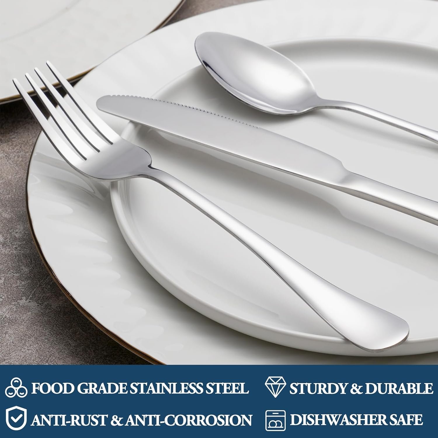 711hcW51U6L._AC_SL1500_ Dinner Forks,Set of 16 Top Food Grade Stainless Steel Silverware Forks,Table Forks,Flatware Forks,8 Inches,Mirror Finish & Dishwasher Safe,Use for Home,Kitchen or Restaurant – Image 8