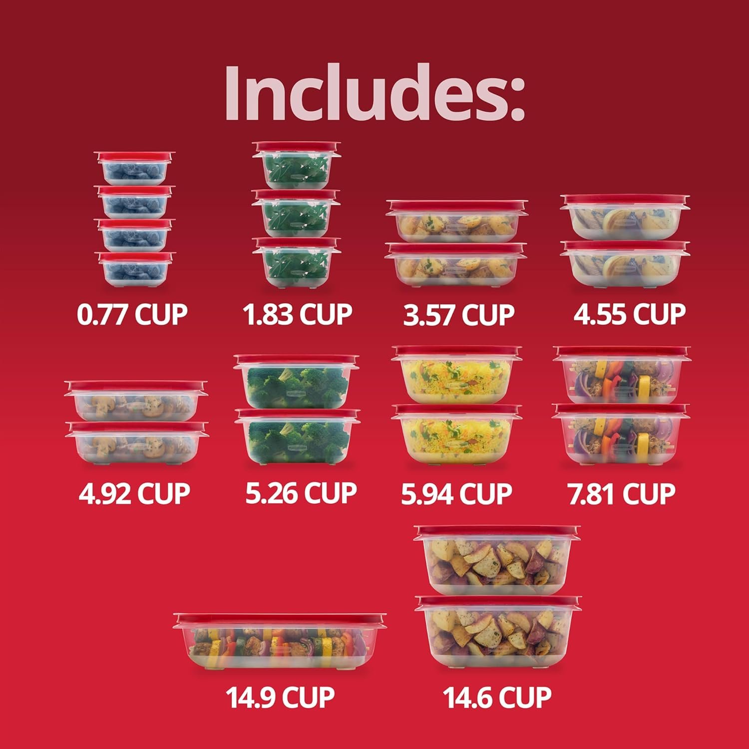 81USqVxv48L._AC_SL1500_ Rubbermaid EasyStore Containers, 44-Piece Set, Food Storage Containers with Lids – Image 6